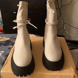 LIKE NEW bone color booties. Only worn one time.